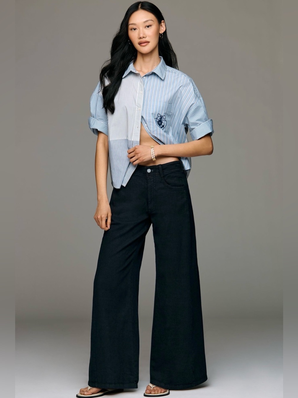 Adi Mid-Rise Clean-Hem Flare Pants by Pilcro ~ NWT